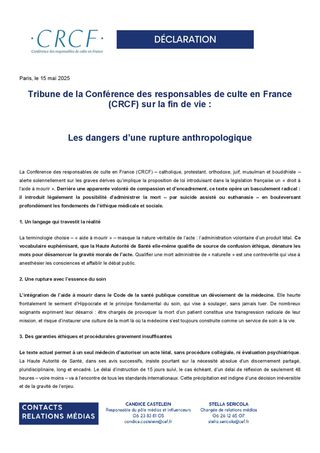 Tribune CRCF Fin de vie