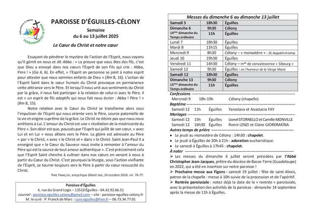 Bulletin semaine 2025 27