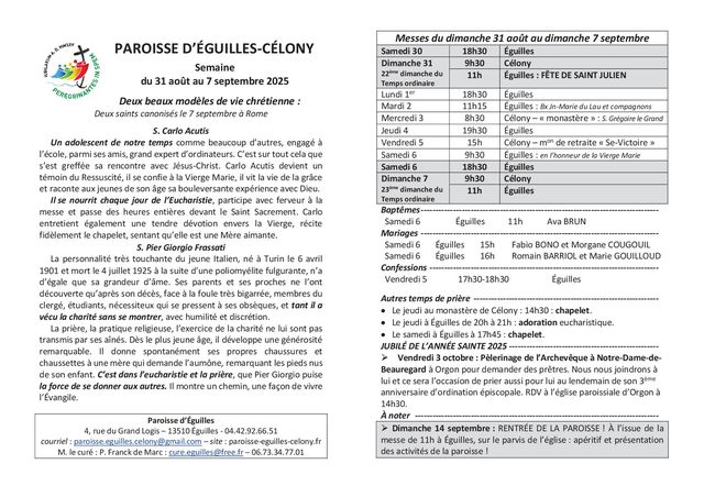 Bulletin semaine 2025 36