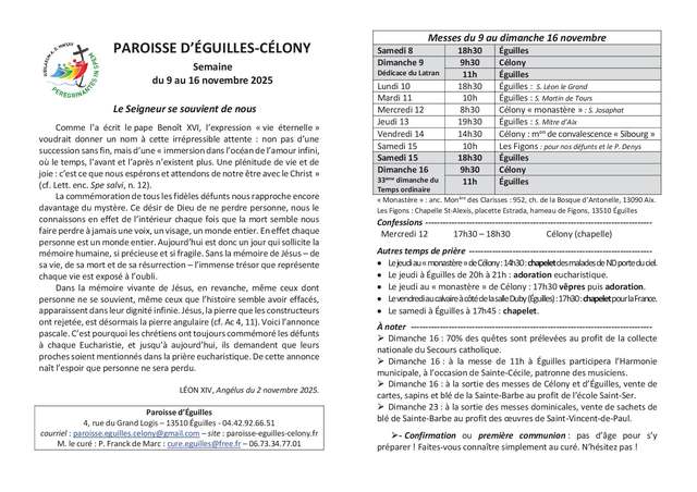 Bulletin semaine 2025 44