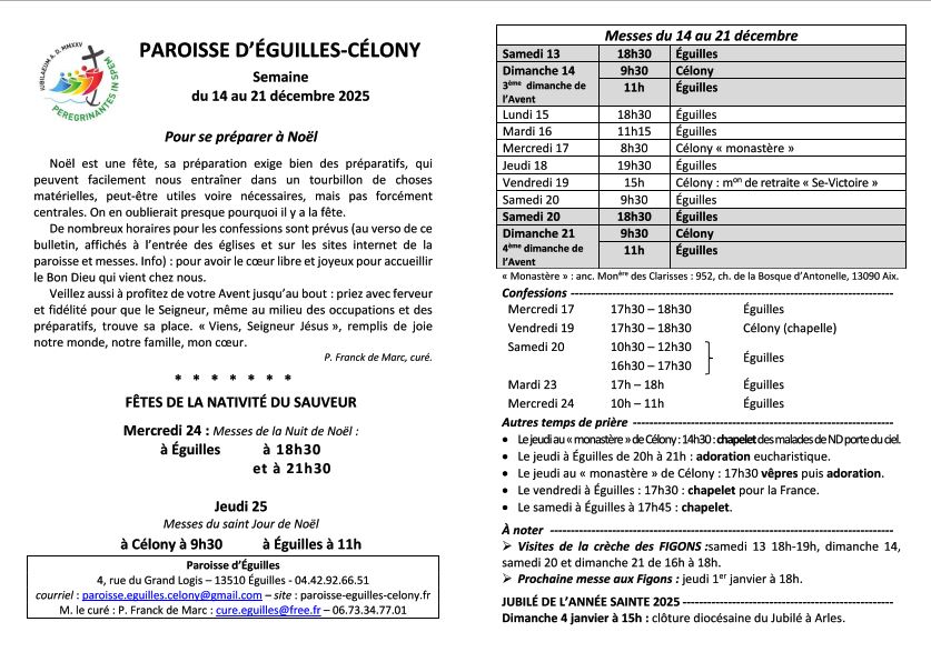 Bulletin semaine 2025 51