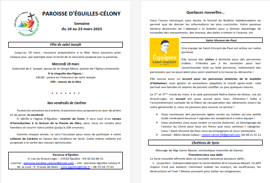Bulletin semaine 2025 10