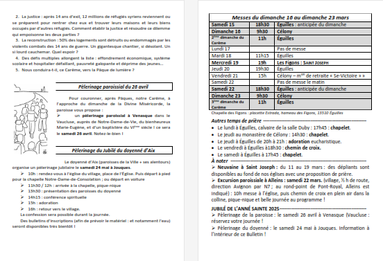 Bulletin semaine 2025 12 2