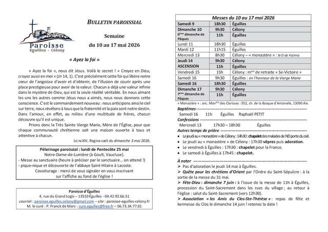 Bulletin semaine 2026 20