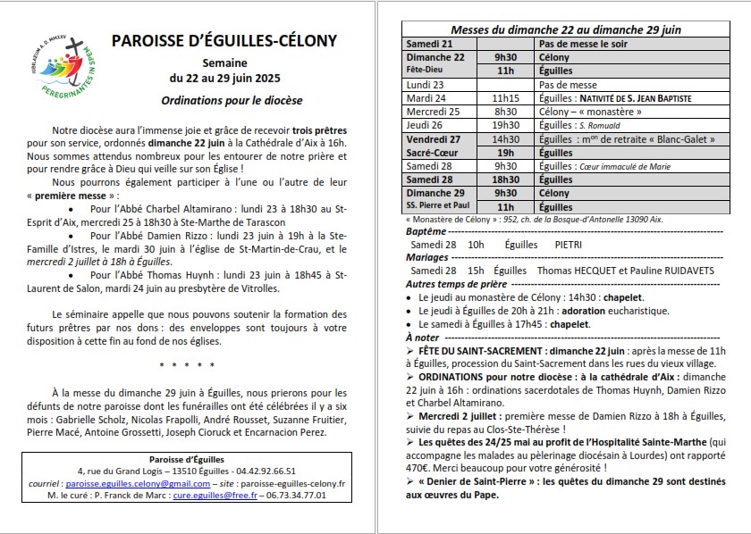 Bulletin semaine 2025 22