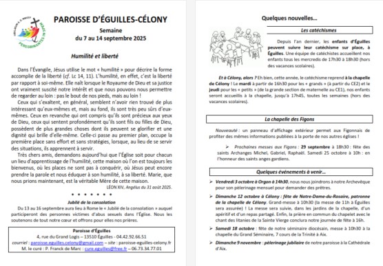 Bulletin semaine 2025 36