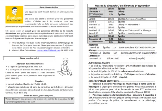 Bulletin semaine 2025 36