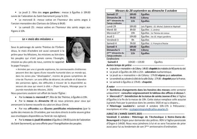 Bulletin semaine 2025 40