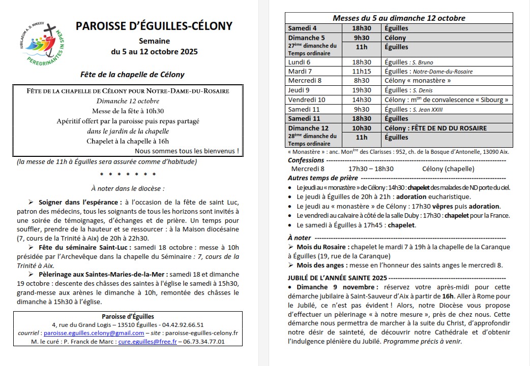 Bulletin semaine 2025 40