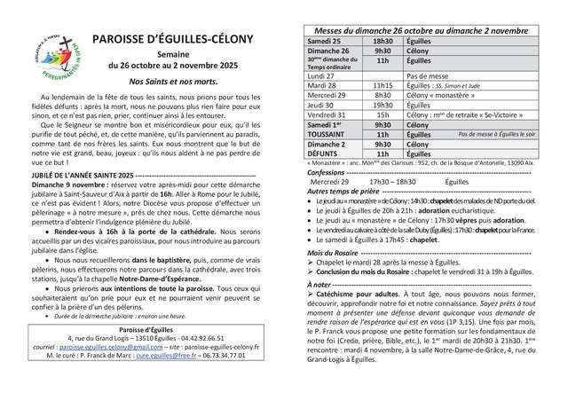 Bulletin semaine 2025 44