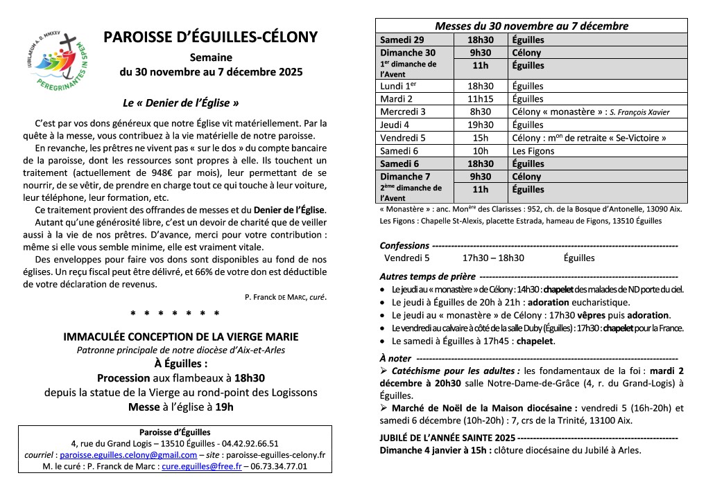 Bulletin semaine 2025 49
